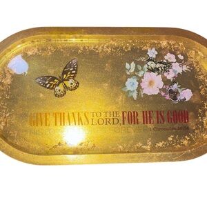 Decorative Gold Floral Tray